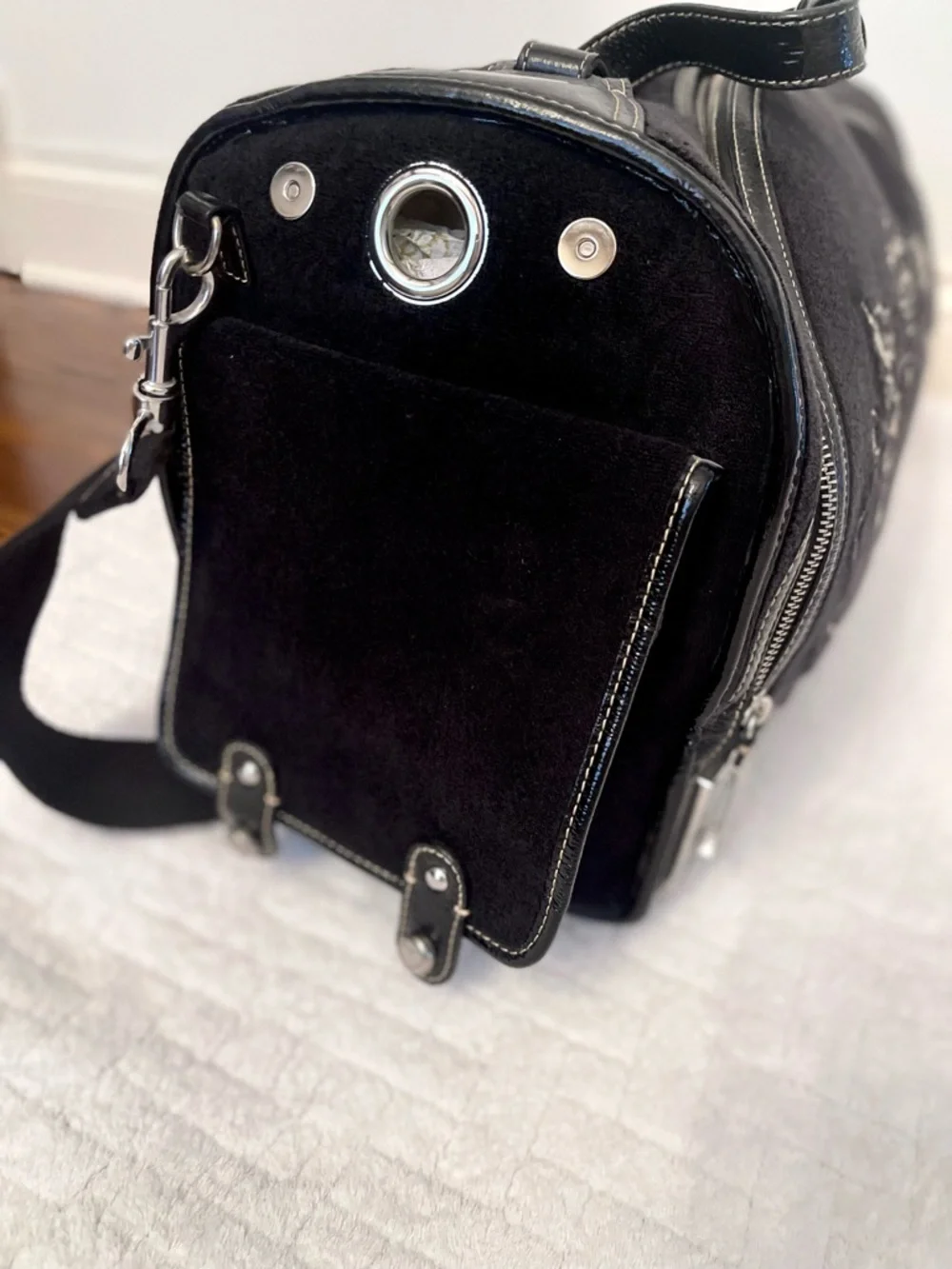 Vtg JUICY COUTURE Dog Pet Carrier Bag Purse with a Lock DOGGY COUTURE! RARE!